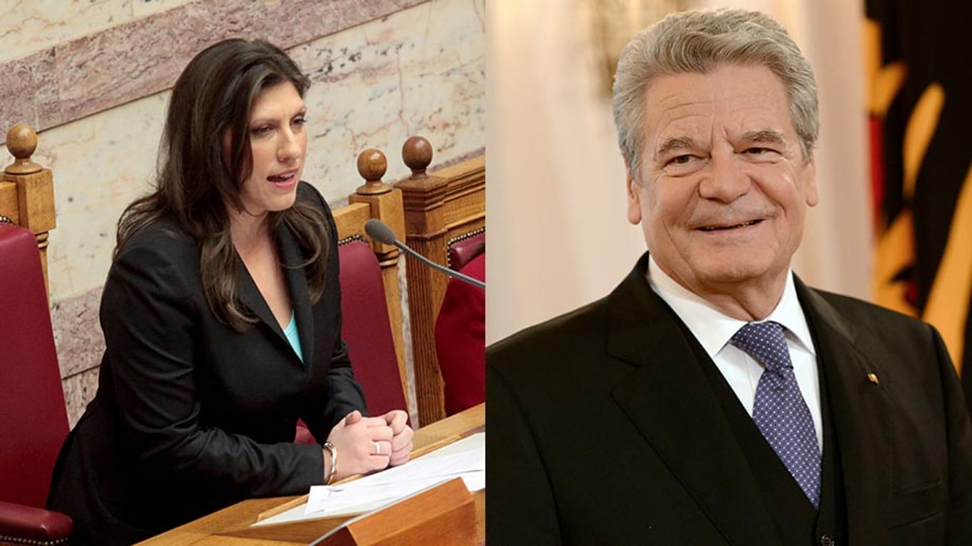 Die griechische Parlamentspräsidentin Cnstantopoulou fand für Gaucks Vorschlag lobende Worte.