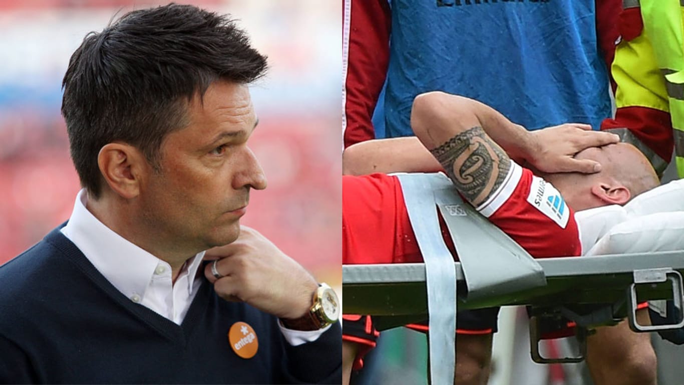 Unkompliziert und einfühlsam: Mainz-Manager Christian Heidel (li.) stellt Elkin Soto einen neuen Vertrag in Aussicht.