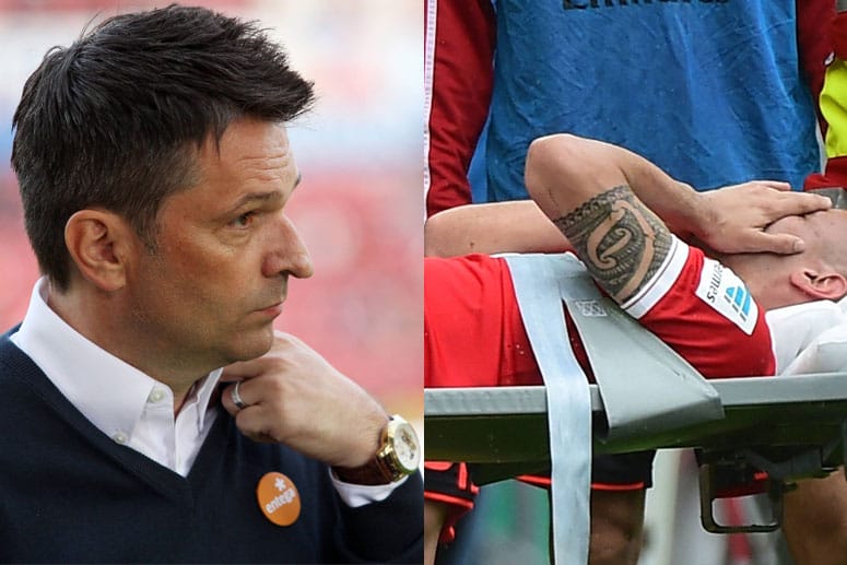 Unkompliziert und einfühlsam: Mainz-Manager Christian Heidel (li.) stellt Elkin Soto einen neuen Vertrag in Aussicht.