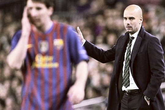In seiner Zeit beim FC Barcelona trainierte Pep Guardiola auch Lionel Messi.