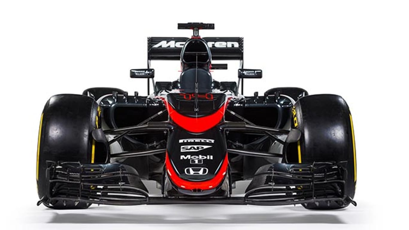 In mächtigem Schwarz präsentiert McLaren in Barcelona seine Autos.