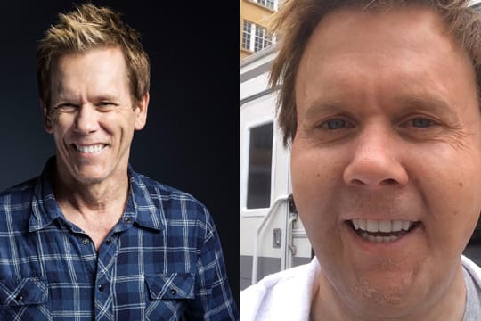 Huch! Der Schauspieler Kevin Bacon macht endlich seinem Namen alle Ehre.