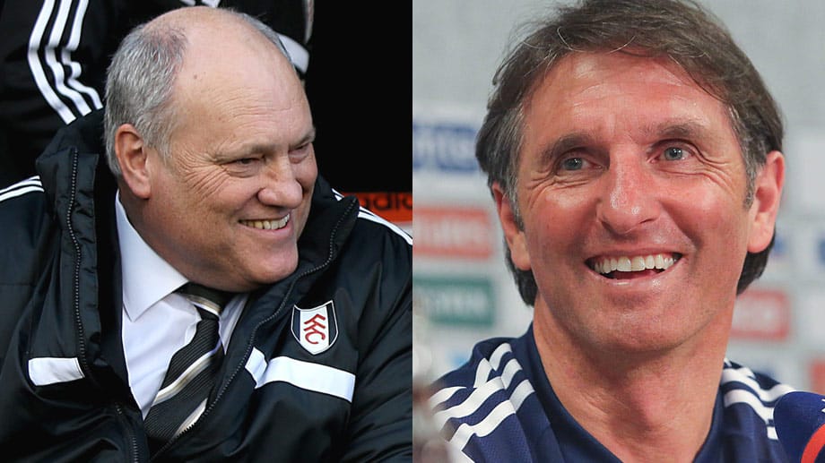 Martin Jol (li.) glaubt daran, dass Bruno Labbadia und der HSV den Klassenerhalt schaffen. Martin Jol (li.) glaubt daran, dass Bruno Labbadia und der HSV den Klassenerhalt schaffen.