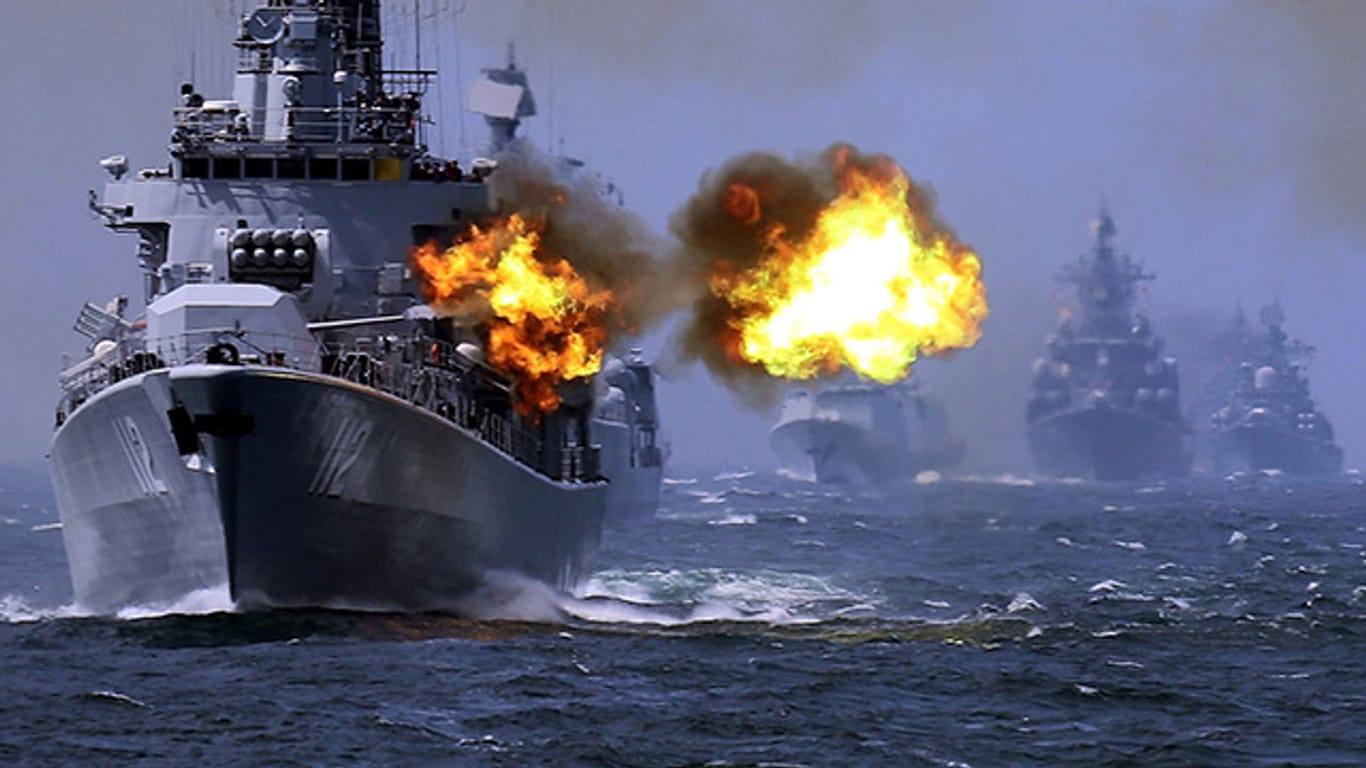 Chinesischer Zerstörer bei einer chinesisch-russischen Übung im Ostchinesischen Meer: Nun begann eine ähnliches Manöver im Mittelmeer.