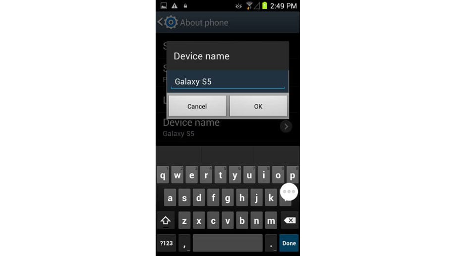 Ein Fingertipp auf den Gerätenamen zeigt jedoch, dass sich dieser beliebig verändern lässt. Man könnte es also auch in "Galaxy S6" umbenennen.