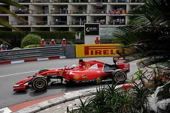 Sebastian Vettel in seinem Ferrari beim Abschlusstraining in Monaco.