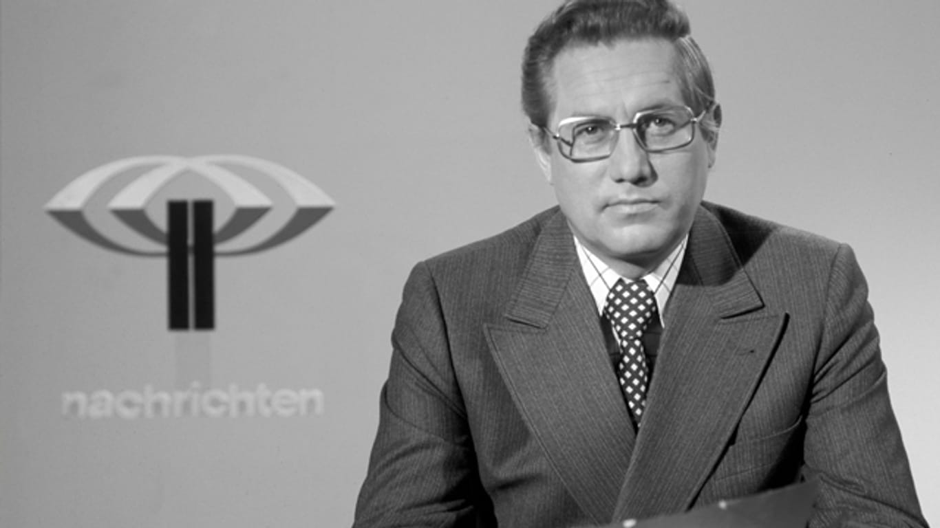 Heinz Wrobel während seiner Zeit als Nachrichtensprecher bei ZDF-"heute".