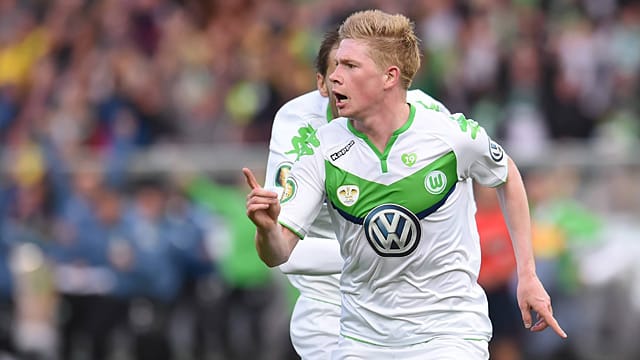 Kevin De Bruyne jubelt nach seinem Treffer im Pokalfinale gegen Borussia Dortmund.