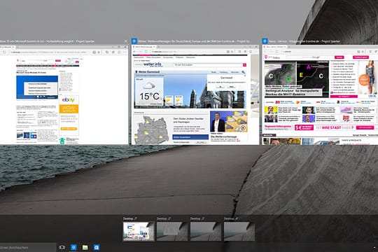 Windows 10 mit virtuellen Desktops.