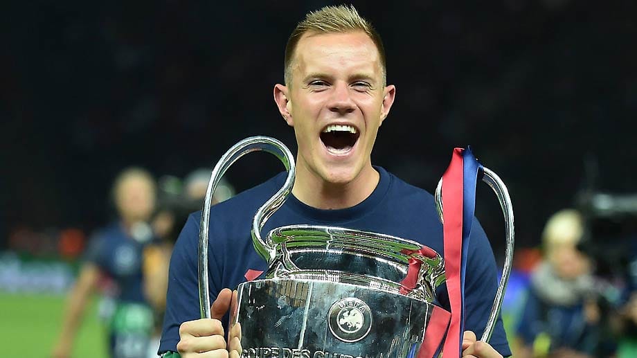 Schreit die Freude heraus: Marc-André ter Stegen feiert den Champions-League-Sieg. Schreit die Freude heraus: Marc-André ter Stegen feiert den Champions-League-Sieg.