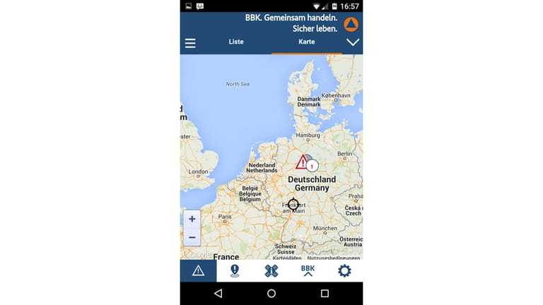 Außerdem kann der Nutzer festlegen, ob er nur die Warnungen an seinem jeweiligen – per GPS ermittelten – Standort empfangen möchte auch oder bundesweite Warnungen .
