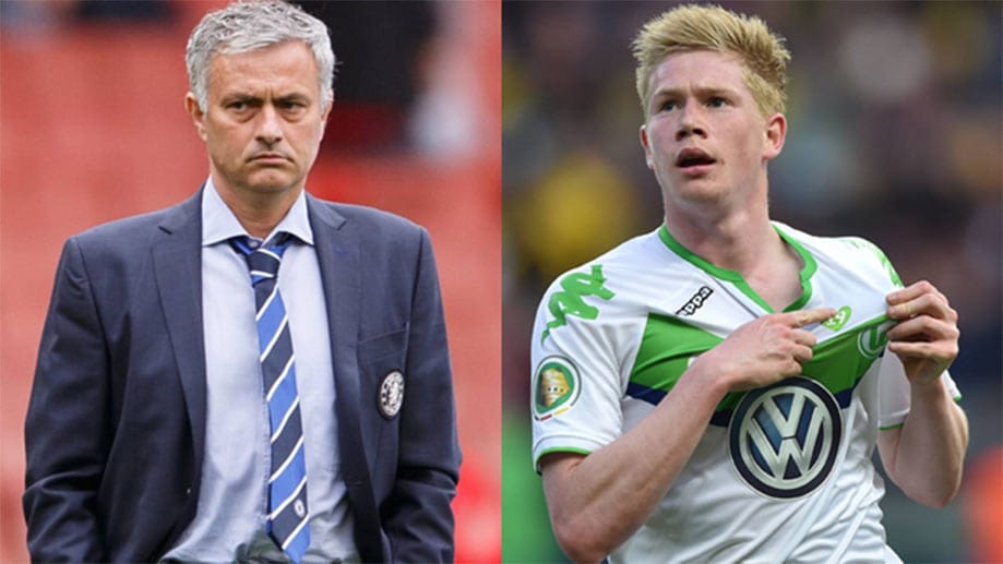 Kevin De Bruyne (re.) kann nicht verstehen, warum er von Chelseas Star-Trainer Jose Mourinho ausgemustert wurde.