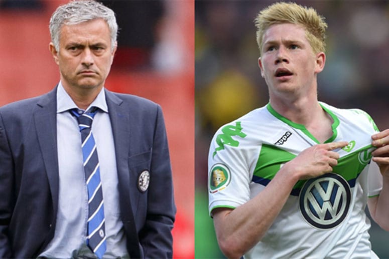 Kevin De Bruyne (re.) kann nicht verstehen, warum er von Chelseas Star-Trainer Jose Mourinho ausgemustert wurde.