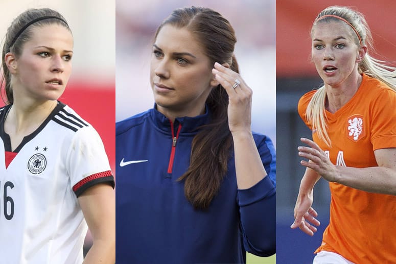 Melanie Leupolz, Alex Morgan und Anouk Hoogendijk sind echte Hingucker auf dem Fußballplatz.