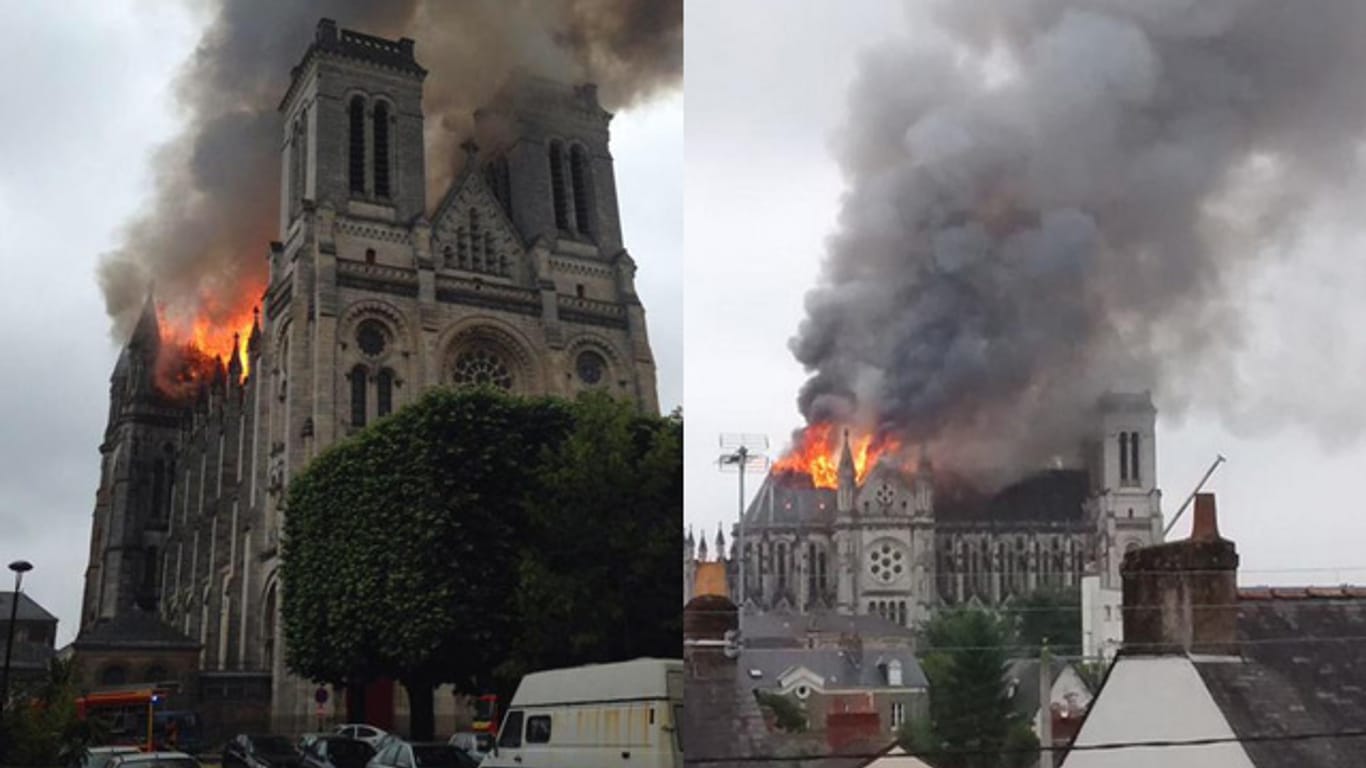 Feuer im Dachstuhl der Kathedrale von Nantes.