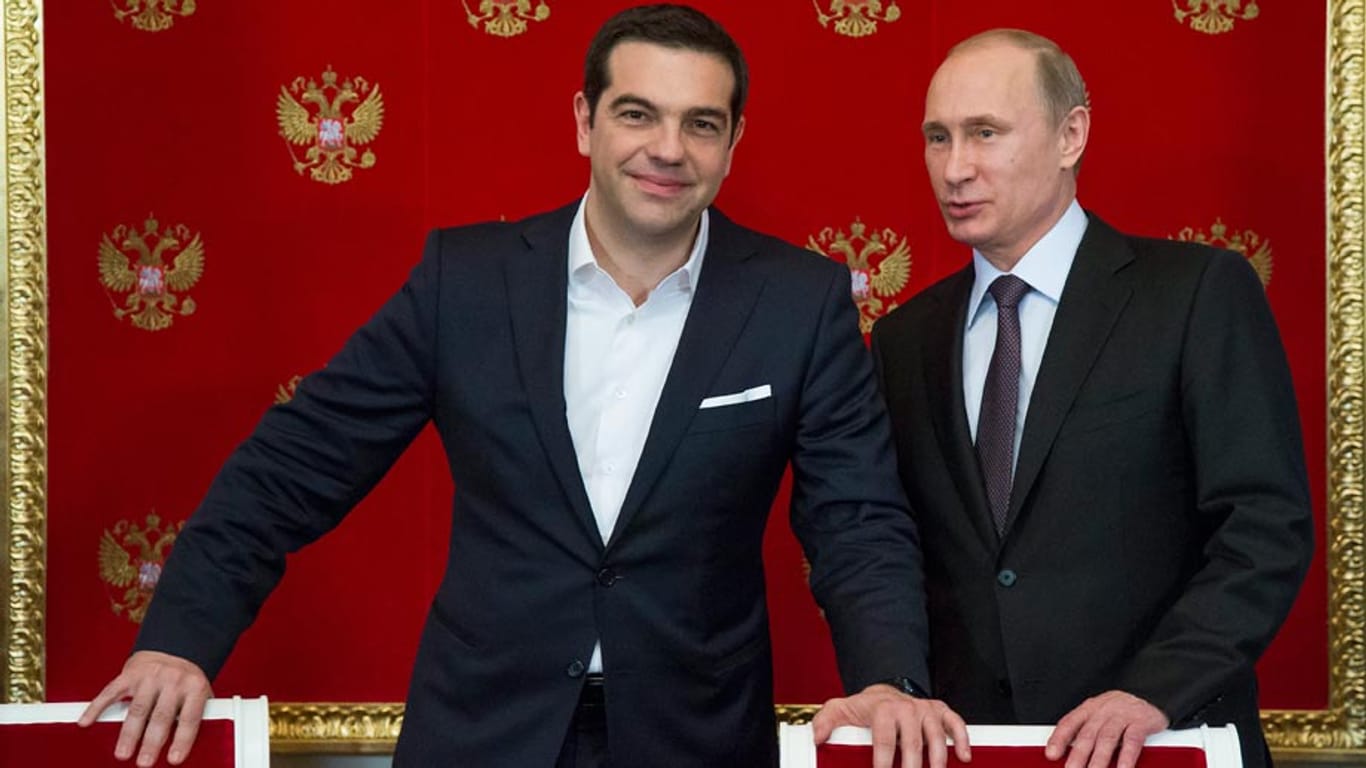 Der griechische Ministerpräsident Alexis Tsipras und Russlands Staatschef Wladimir Putin bei einem Treffen im April in Moskau.