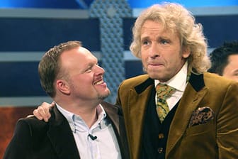 Stefan Raab und Thomas Gottschalk im Jahr 2008 bei "Wetten, dass..?".