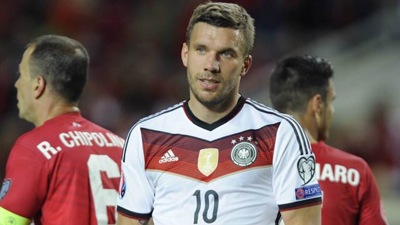 Lukas Podolski hat bisher 125 Länderspiele für die deutsche Nationalmannschaft bestritten.