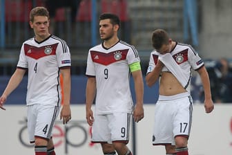 Hängende Köpfe bei der deutschen U21-Nationalmannschaft nach der Niederlage gegen Portugal.