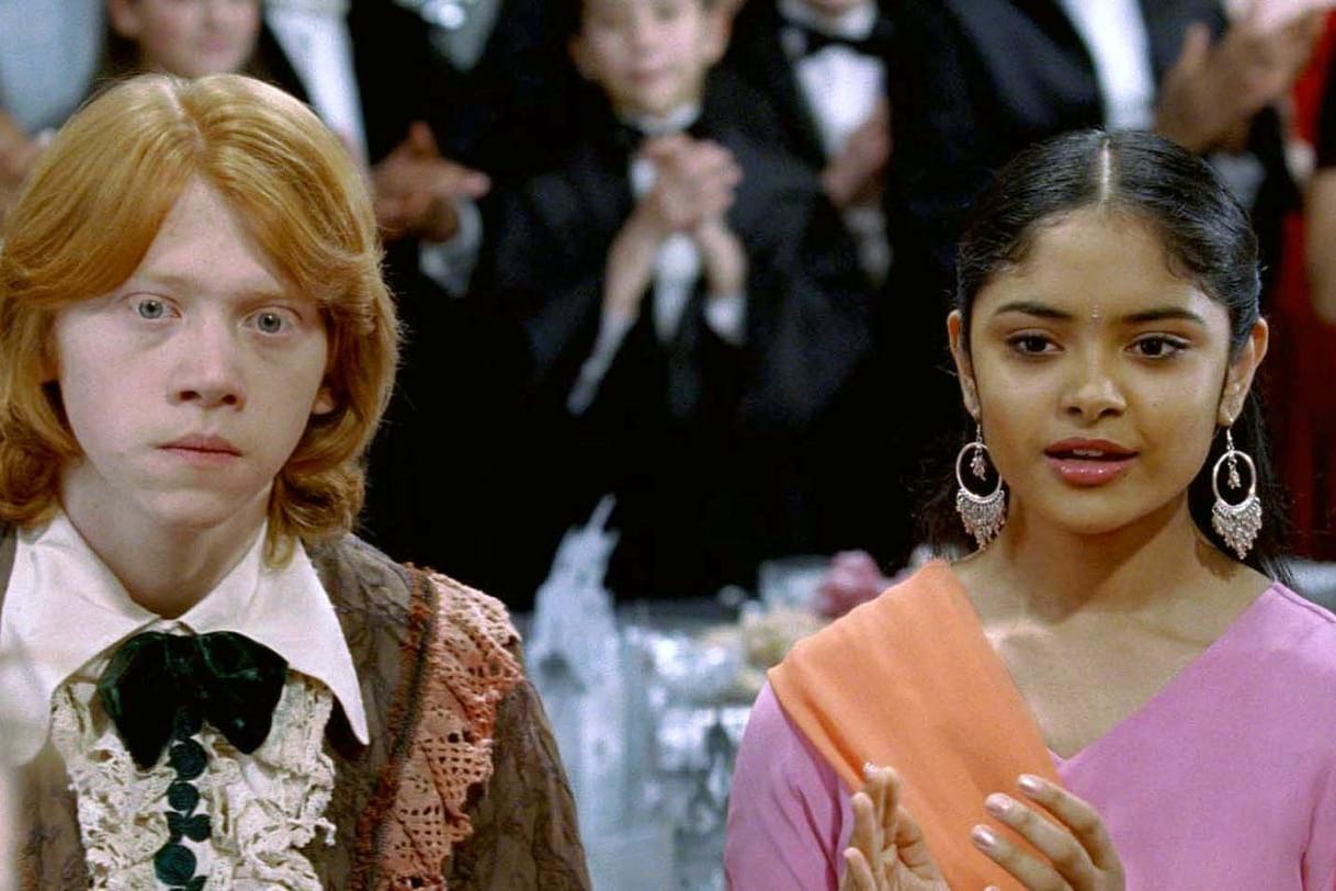 Afshan Azad alias Padma Patil an der Seite von Rupert Grint alias Ron Weasley in "Harry Potter und der Feuerkelch" (2005).