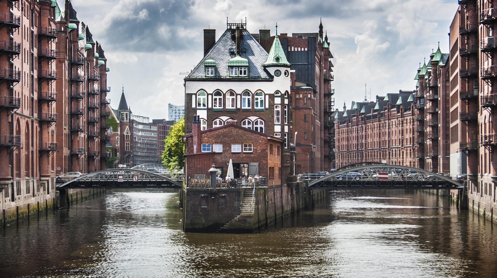 Die Speicherstadt im Hamburger Hafen.