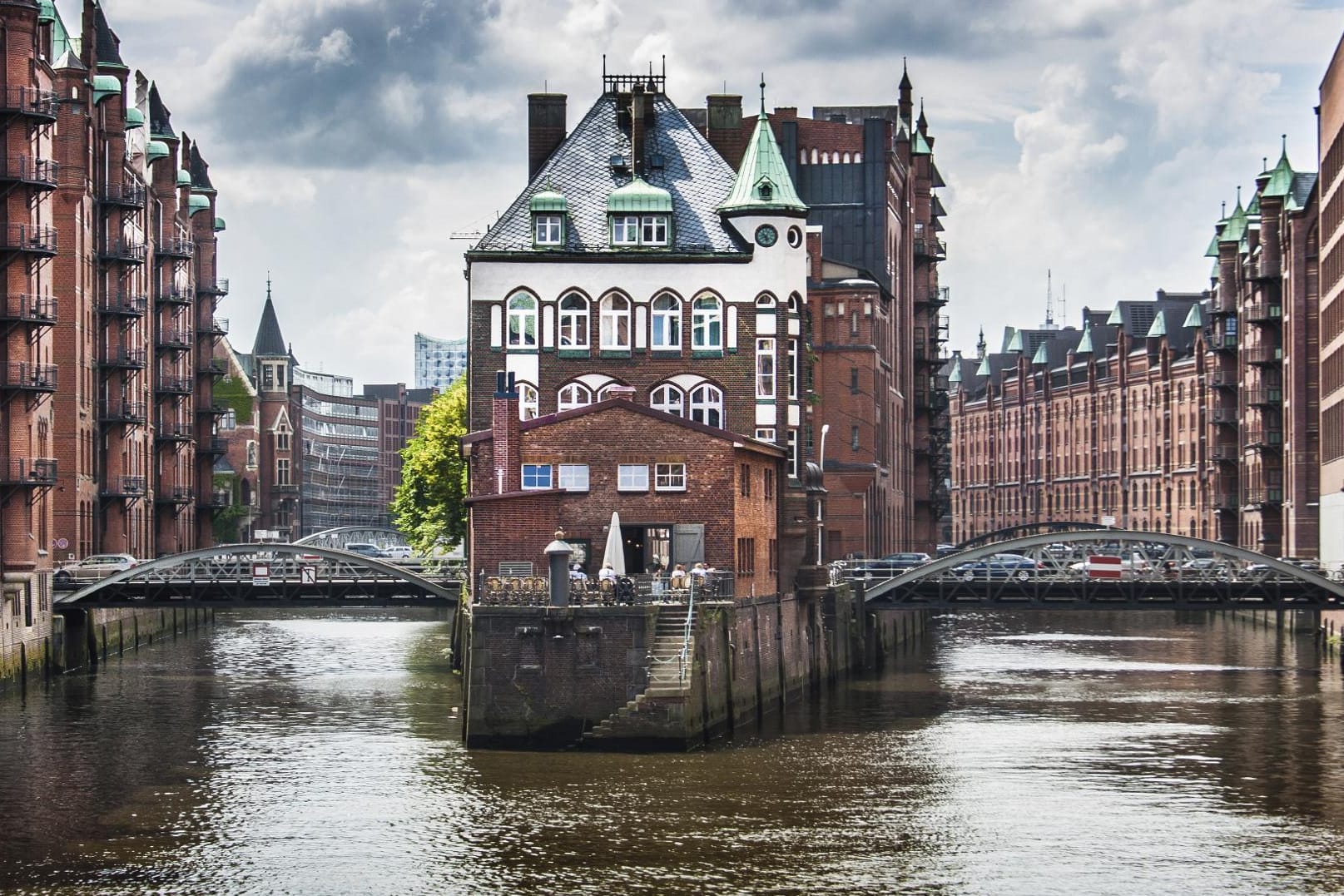 Die Speicherstadt im Hamburger Hafen.