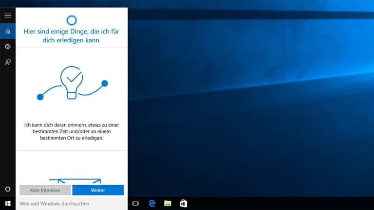 Windows 10 hört aufs Wort: Mit dem Sprachassistent Cortana erhält Windows erstmals eine erweiterte Sprachsteuerung. Mit dieser Funktion lässt sich beispielsweise im Web und auf der Festplatte eine Suche starten, ohne dafür die Tastatur bemühen zu müssen.