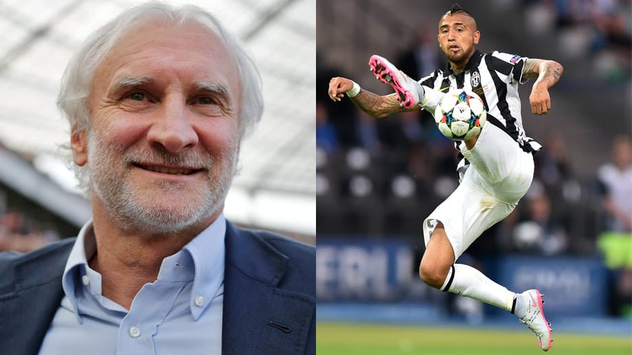 Arturo Vidal (re.) spielte von 2007 bis 2011 bei Bayer Leverkusen unter Rudi Völler als Sportchef.