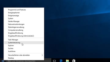 Admin-Menü von Windows 10