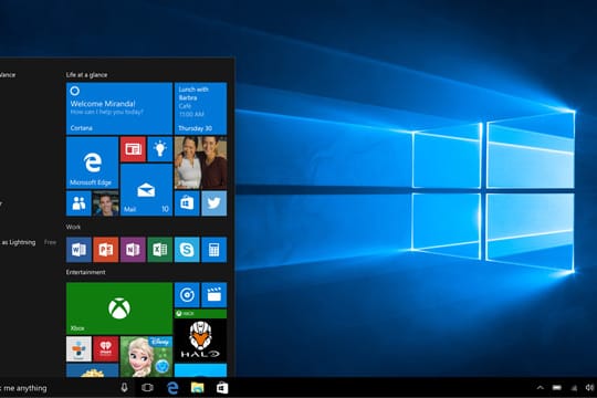 Startbildschirm von Windows 10