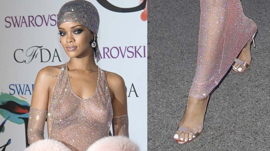 Platz sieben: Sängerin Rihanna ist einfach eine umwerfende Schönheit. Klar, dass da auch ihre Füße begeistern.