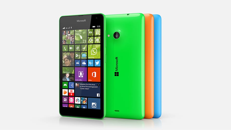 Das Microsoft Lumia 535 ging mit der Note "Befriedigend" (3,3) als Vorletztes über die Ziellinie, ist im Handel aber schon für sparsame 105 Euro zu haben.