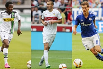 Auf Gladbachs Ibrahima Traoré, Stuttgarts Adam Hlousek und Schalkes Leon Goretzka (v.li.) sollte man kommende Saison ein Auge haben.
