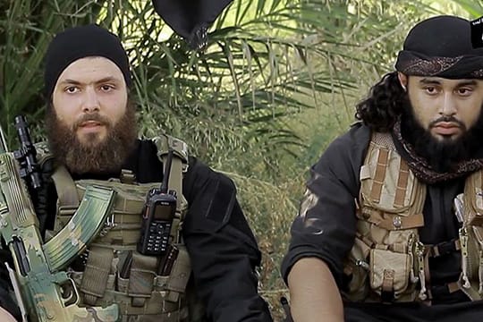 Deutschsprachige IS- Kämpfer, Abu Omar al-Almani (l.) und Abu Usama al-Gharib.