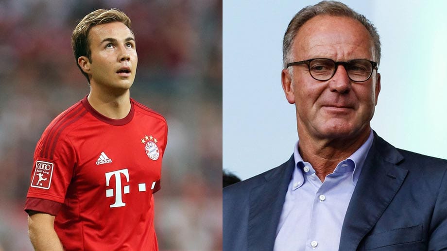 Karl-Heinz Rummenigge (re.) holte Mario Götze im Sommer 2013 zum FC Bayern.