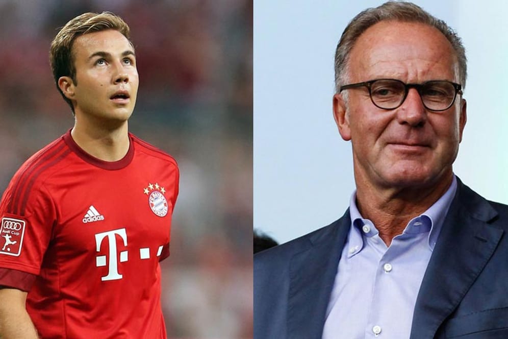 Karl-Heinz Rummenigge (re.) holte Mario Götze im Sommer 2013 zum FC Bayern.