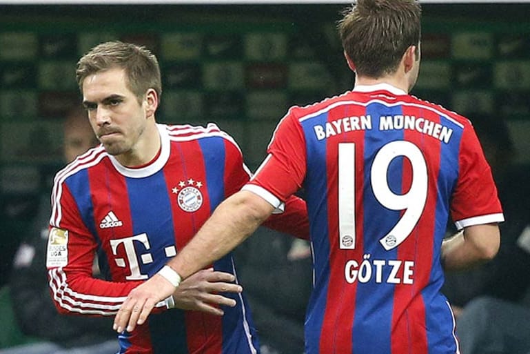 Philipp Lahm (li.) nimmt Mario Götze in Schutz.