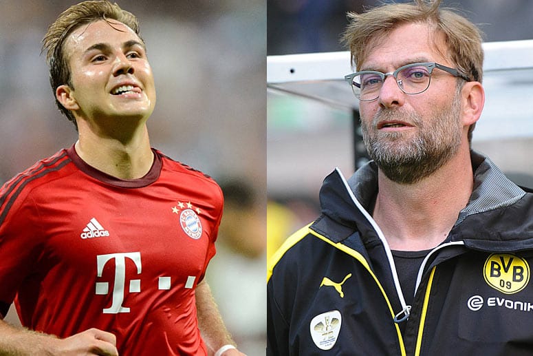 Ralf Rangnick kann sich Mario Götze (li.) und Jürgen Klopp bei RB Leipzig vorstellen.