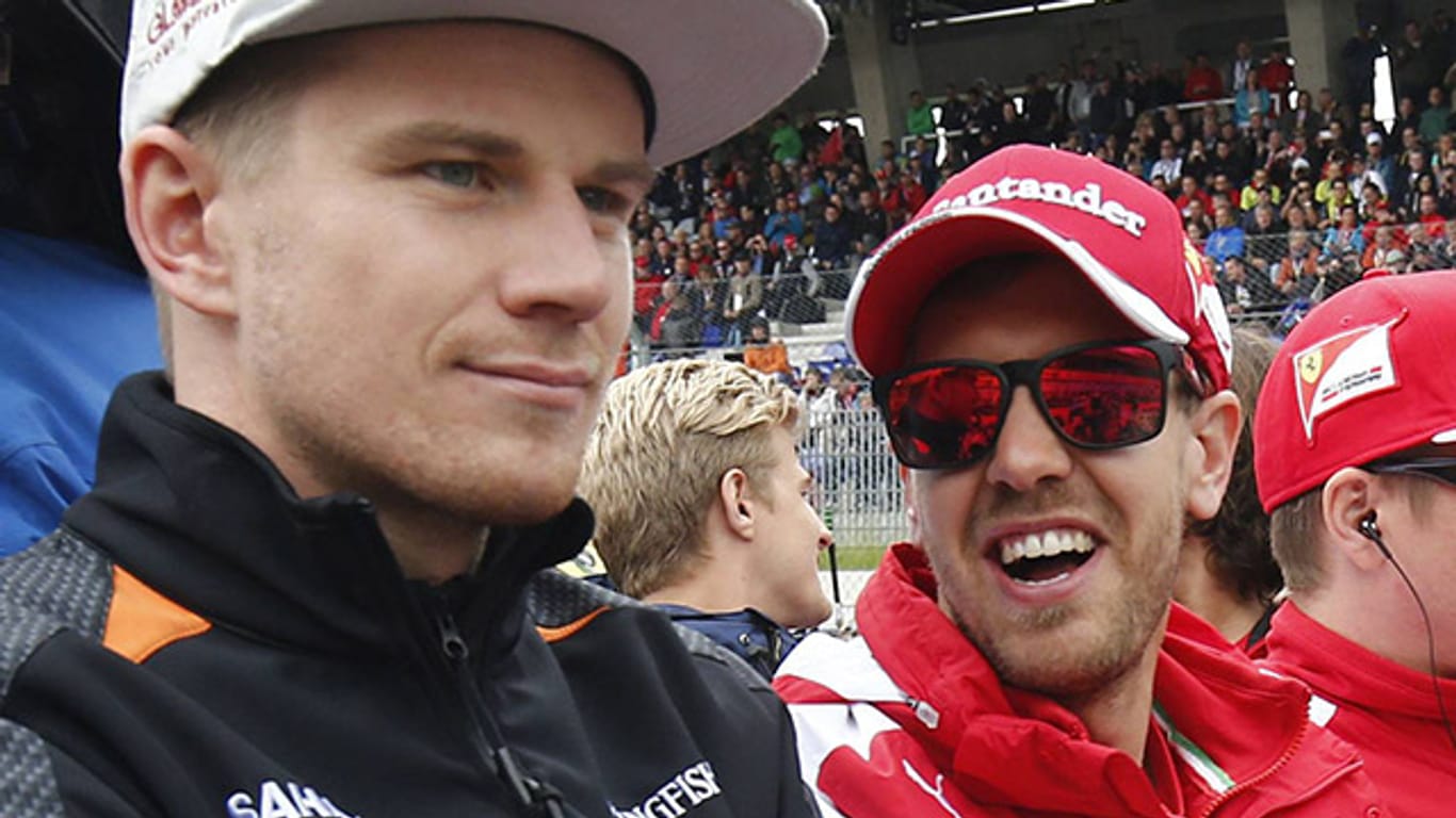 Beim Race of Champions gehen sie gemeinsam als Team Germany an den Start: Nico Hülkenberg und Sebastian Vettel.