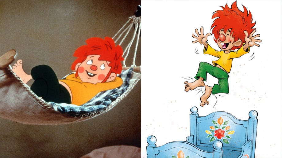 Links der alte Pumuckl der Zeichnerin Barbara von Johnson, rechts der neue, schlanke von Jan Saße.