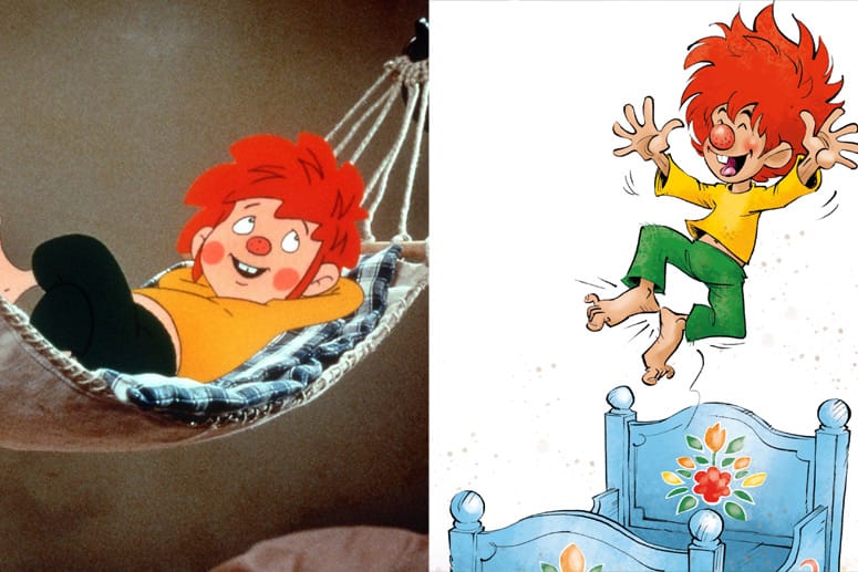 Links der alte Pumuckl der Zeichnerin Barbara von Johnson, rechts der neue, schlanke von Jan Saße.