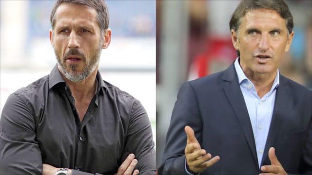 Die Klubs von Thomas Eichin (li.) und Bruno Labbadia stehen nach den Pleiten zum Saisonstart unter besonderer Beobachtung. Die Klubs von Thomas Eichin (li.) und Bruno Labbadia stehen nach den Pleiten zum Saisonstart unter besonderer Beobachtung.