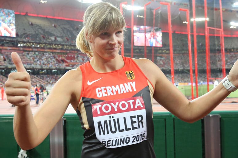 Diskuswerferin Nadine Müller hat bei der Leichtathletik-WM die vierte Medaille für das deutsche Team geholt.