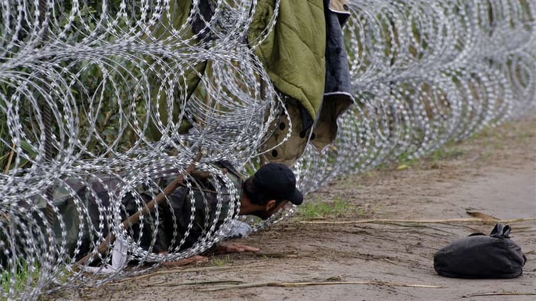 Verzweifelt versuchen Flüchtlinge über die Grenze von Serbien nach Ungarn zu gelangen. Der gefährliche Stacheldrahtzaun hält viele Menschen nicht ab.