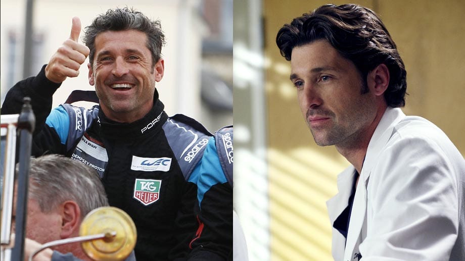 Patrick Dempsey hat den Arztkittel mit dem Rennfahrer-Anzug getauscht.