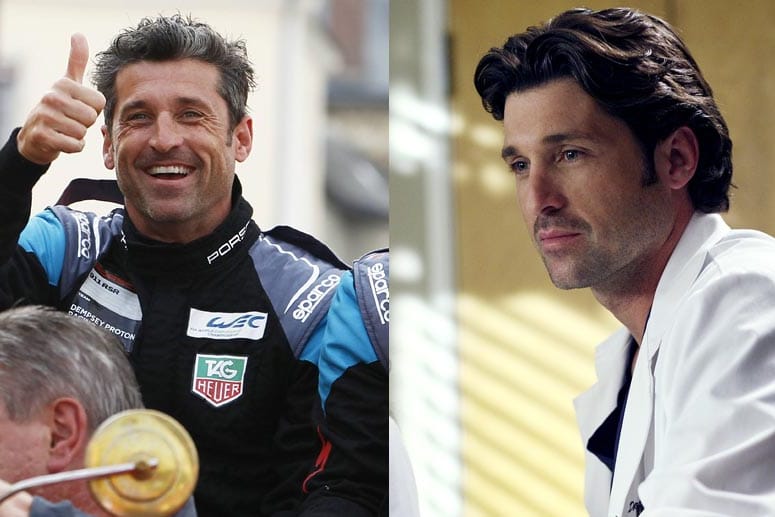 Patrick Dempsey hat den Arztkittel mit dem Rennfahrer-Anzug getauscht.