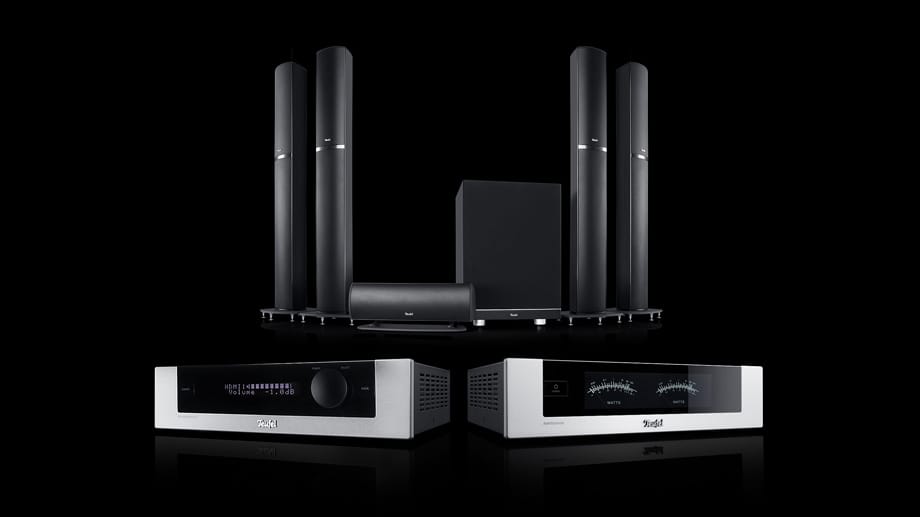 Realistisch wirkender Raumklang mit dem neuen Standard Dolby Atmos: Der Berliner Anbieter Teufel hat sein edles LT5-Audiosystem nun in der Version "licensed by Dolby Atmos" vorgestellt. Der Standard basiert auf Dolby 5.1 und 7.1, benötigt aber eine Box oder gerichtete Reflektion an der Decke für den 3D-Sound zum Staunen. Realistisch wirkender Raumklang mit dem neuen Standard Dolby Atmos: Der Berliner Anbieter Teufel hat sein edles LT5-Audiosystem nun in der Version "licensed by Dolby Atmos" vorgestellt. Der Standard basiert auf Dolby 5.1 und 7.1, benötigt aber eine Box oder gerichtete Reflektion an der Decke für den 3D-Sound zum Staunen.