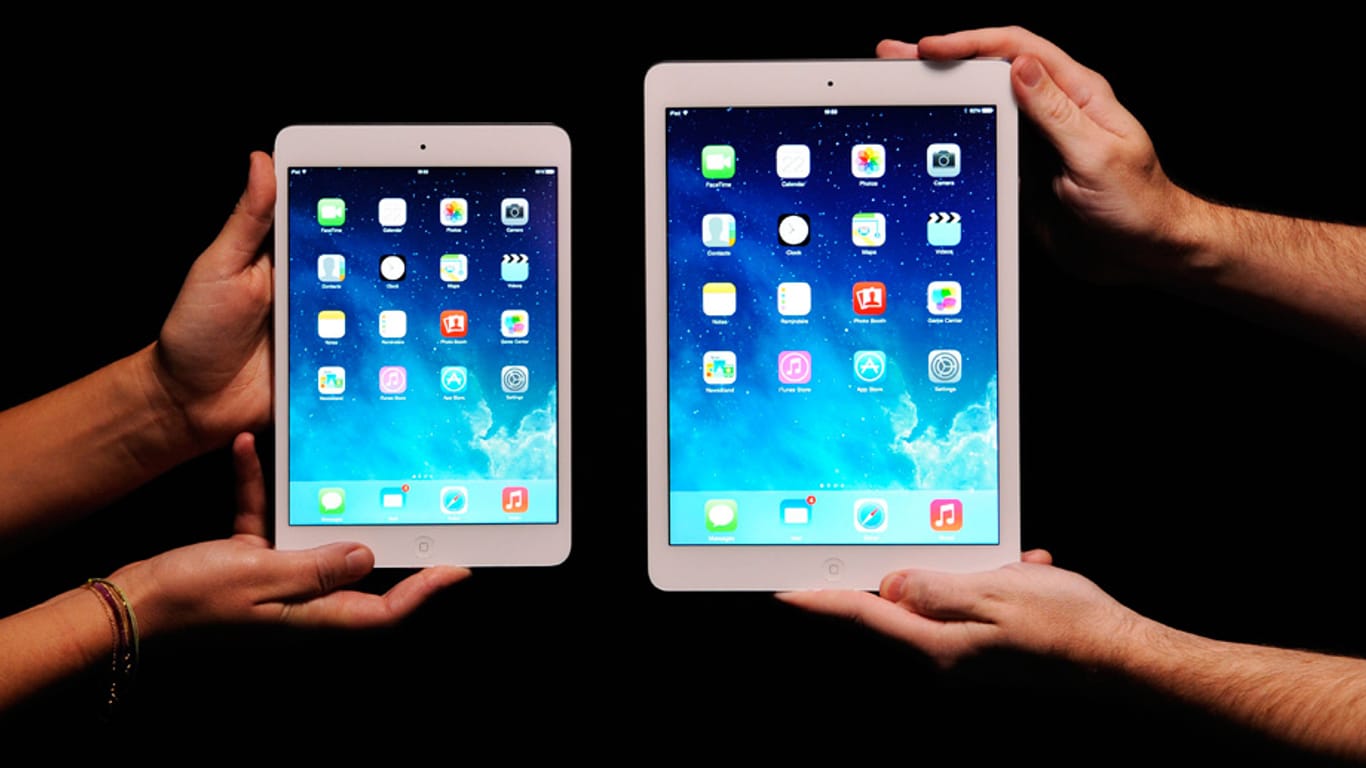 Bisher bietet Apple iPads mit Bildschirmdiagonalen von knapp 8 und 10 Zoll an – das iPad Pro soll mit rund 13 Zoll deutlich größer werden.