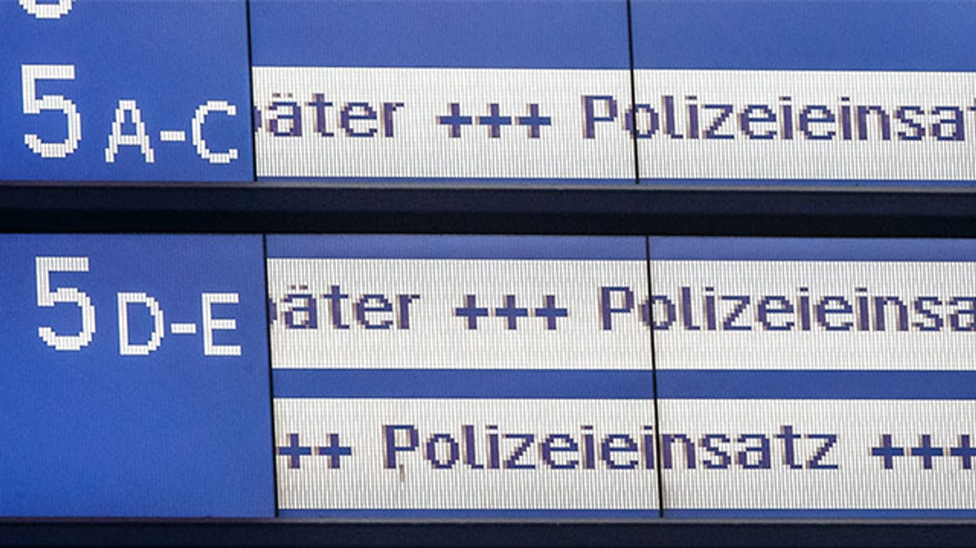 "Polizeieinsatz" am Hamburger Hauptbahnhof ist die Begründung, die Reisende den Hinweistafeln am Bahnsteig entnehmen können.