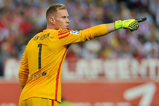 Musste nur einmal hinter sich greifen: Marc-André ter Stegen im Spiel gegen Atletico Madrid.